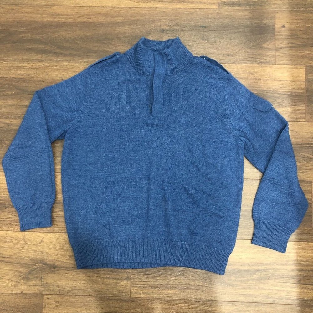 Banana Republic Men Italian Yarn 1/4 Zip Mock Neck Wool Acrylic Sweater Sz XL